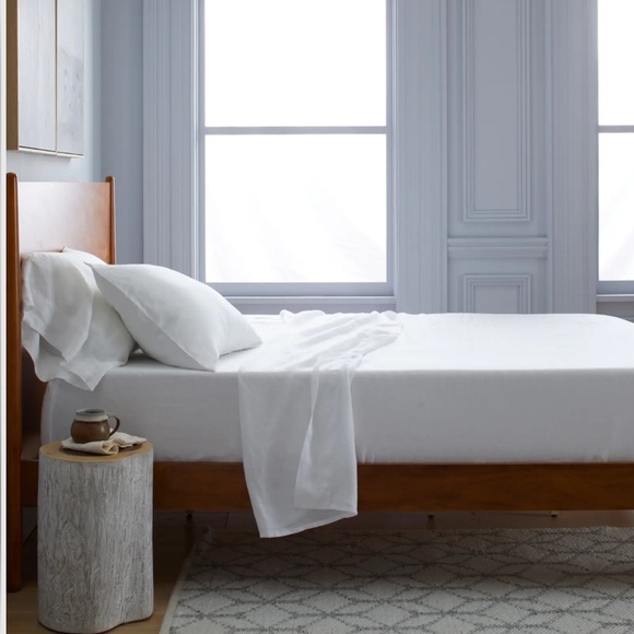 Quince European Linen Sheet Set White Queen - Picture 3 of 5